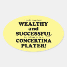 Concertina Wealthy & Succesvolle oval Sticker