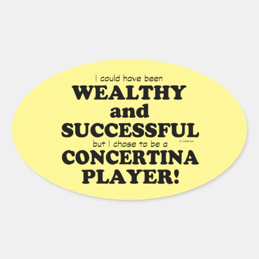 Concertina Wealthy & Succesvolle oval Sticker (Voorkant)
