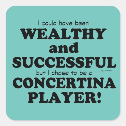 Concertina Wealthy & Succesvolle Square Sticker (Voorkant)