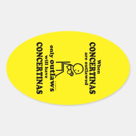 Concertinas Verboden Ovale Sticker (Voorkant)