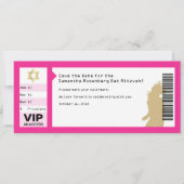 Concertkaart Bat Mitzvah Save the Date in Roze Kaart (Voorkant)