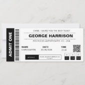 Concertkaart QR-code Minimalistisch Zwart en Wit Kaart (Voorkant)