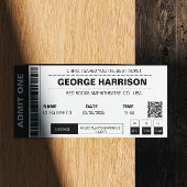 Concertkaart QR-code Minimalistische Zwart-Wit Kle Kaart