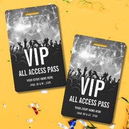 Concertkaart VIP All Access Pas Zwart Wit Badge