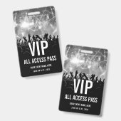 Concertkaart VIP All Access Pas Zwart Wit Badge (Voor- en achterkant)