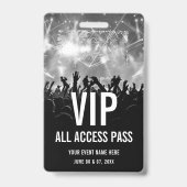 Concertkaart VIP All Access Pas Zwart Wit Badge (Achterkant)