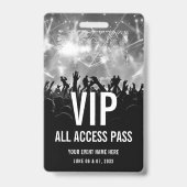 Concertkaart VIP All Access Pas Zwart Wit Badge (Voorzijde)