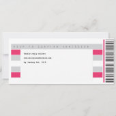 Concertkaartenuitnodiging in Hot Pink Kaart (Achterkant)