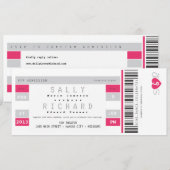 Concertkaartenuitnodiging in Hot Pink Kaart (Voorkant / Achterkant)