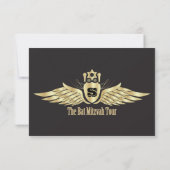 Concertkaartje Mitzvah RSVP Reply Card Black Kaart (Achterkant)