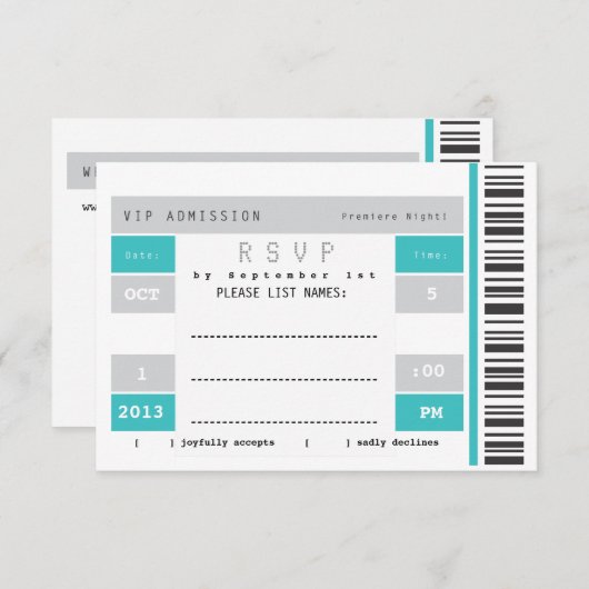 Concertkaartje RSVP (Voorkant / Achterkant)