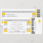 Concertkaartje voor zonneschijnengeel kaart (Voorkant / Achterkant)