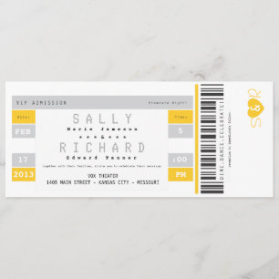 Concertkaartje voor zonneschijnengeel kaart