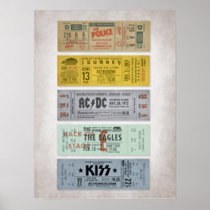 Concertkaartjes Klassieke Rock – Oude Muziekmuur Poster