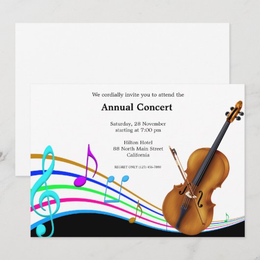 Concertmuziek Kaart (Voorkant / Achterkant)