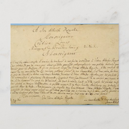 Concerto's van Brandenburger van de met de hand Briefkaart (Voorkant)