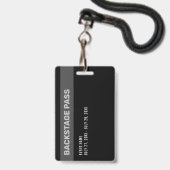 Concertpas Zwart & Wit Aangepaste ID-badge Badge (Achterkant met lanyard)