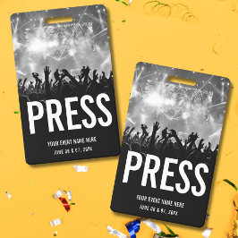 Concertpers Alles Toegangspas Zwart Wit Badge