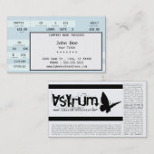 concertticket visitekaartje (Voorkant / Achterkant)