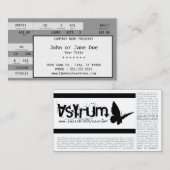 concertticket visitekaartje (Voorkant / Achterkant)