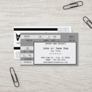 concertticket visitekaartje