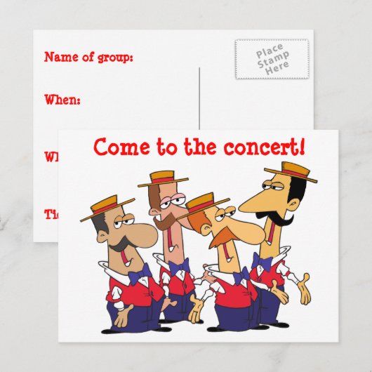 Concertuitnodiging Uitnodiging Briefkaart (Voorkant / Achterkant)