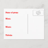 Concertuitnodiging Uitnodiging Briefkaart (Achterkant)