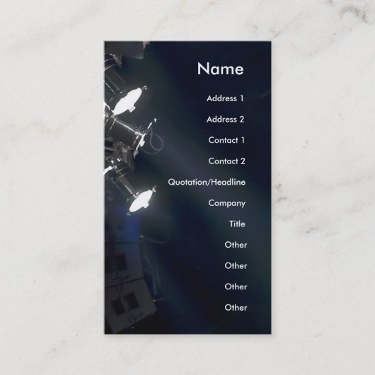 Concertverlichting Visitekaartje Verticaal (Voorkant)