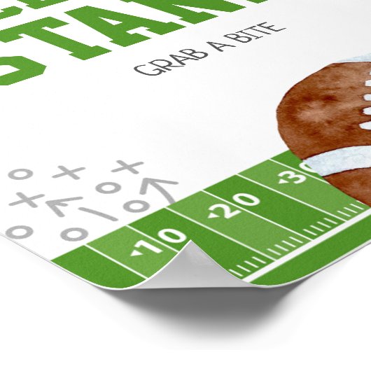 Concessiestand Football Verjaardag Voedsel Teken Poster (Hoek)