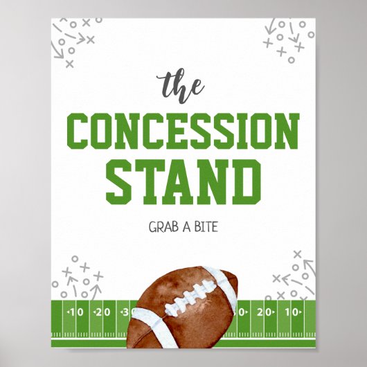 Concessiestand Football Verjaardag Voedsel Teken Poster (Voorkant)