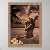 Conch Blowing Poster zonder lijst (Voorkant)