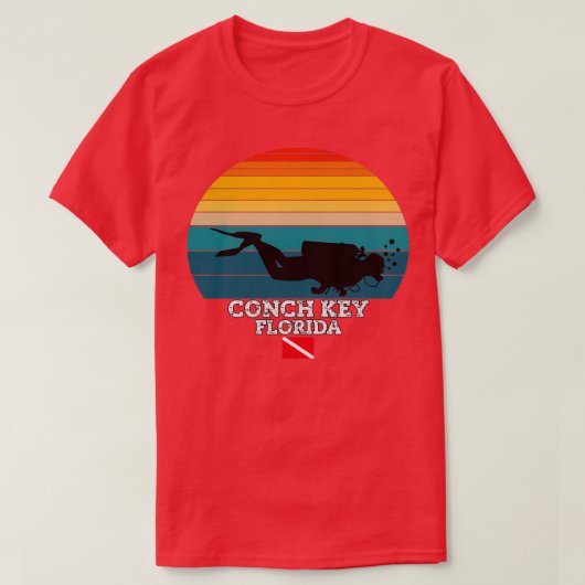 Conch Key US Island Diving T-shirt (Design voorkant)
