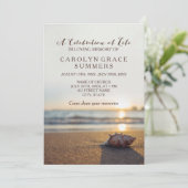 Conch on Beach Celebration of Life Kaart (Staand voorkant)