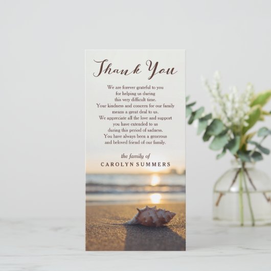 Conch on Beach | Sympathie dank u Bedankkaart (Staand voorkant)