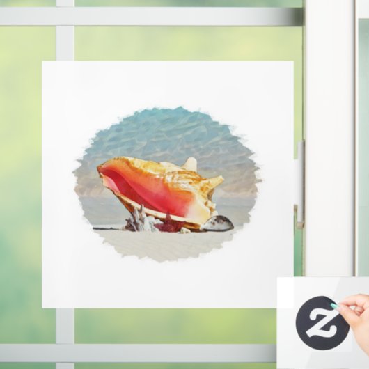 Conch on the Beach Ceramic Tile Desk Organizer Raamsticker (Huis)