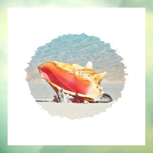 Conch on the Beach Ceramic Tile Desk Organizer Raamsticker (Vel 3)