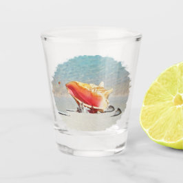 Conch on the Beach Ceramic Tile Desk Organizer Shot Glas