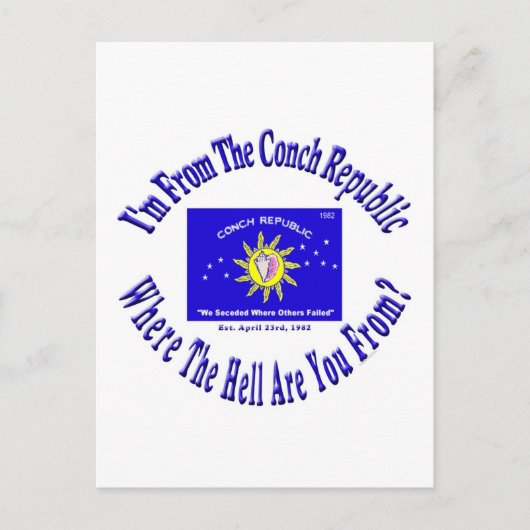 Conch Republic 2 copy.jpg Briefkaart (Voorkant)