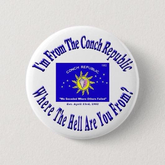 Conch Republic 2 copy.jpg Ronde Button 5,7 Cm (Voorkant)