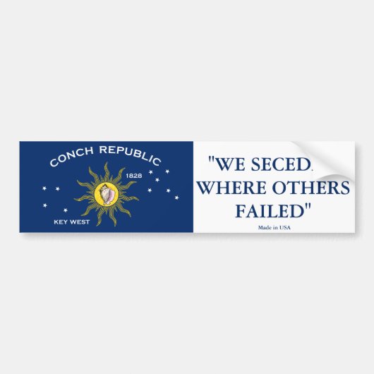 Conch Republic Bumpersticker (Voorkant)