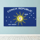 Conch Republic Flag Key West Florida Canvas Afdruk (Insitu (Houten vloer))