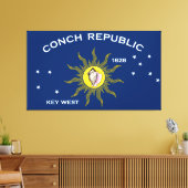 Conch Republic Flag Key West Florida Canvas Afdruk (Insitu (Woonkamer))
