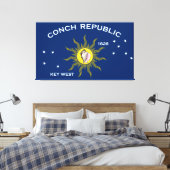 Conch Republic Flag Key West Florida Canvas Afdruk (Insitu (Slaapkamer))