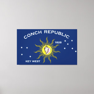 Conch Republic Flag Key West Florida Canvas Afdruk