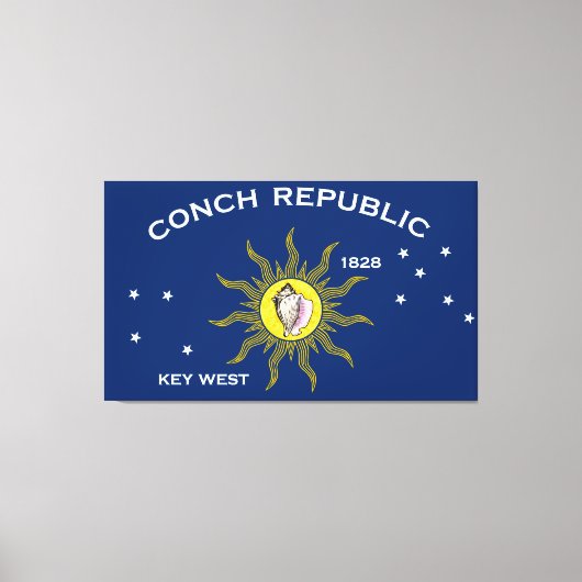 Conch Republic Flag Key West Florida Canvas Afdruk (Voorkant)