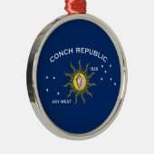 Conch Republic Flag Key West Florida Metalen Ornament (Rechts)