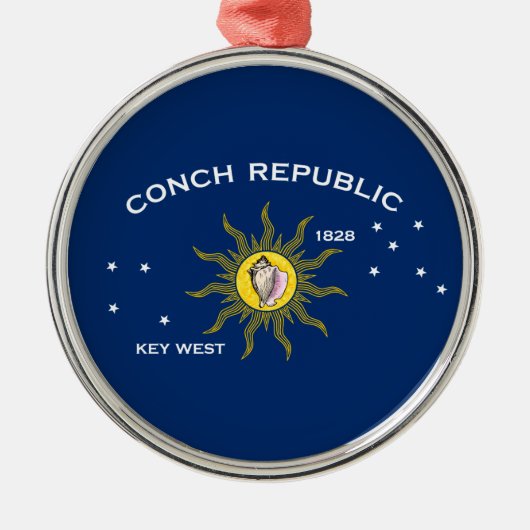 Conch Republic Flag Key West Florida Metalen Ornament (Voorkant)