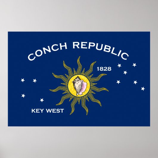 Conch Republic Flag Key West Florida Poster (Voorkant)