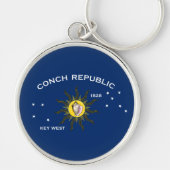 Conch Republic Flag Key West Florida Sleutelhanger (Voorkant)