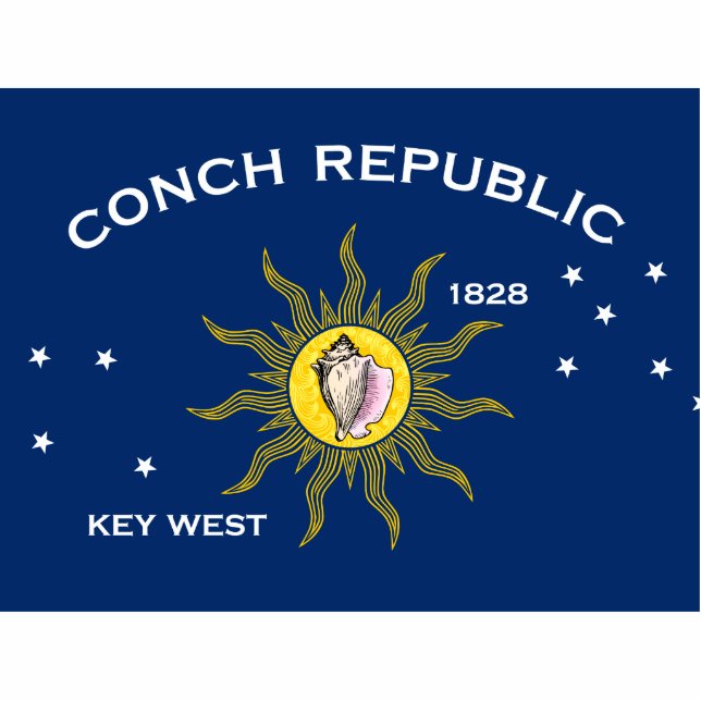 Conch Republic Flag Key West Florida Staand Fotobeeldje (Voorkant)
